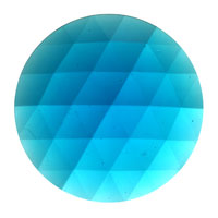 Gems 30mm Round Faceted Jewel Turquoise
