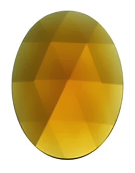 Gems 30 X 40mm Oval Faceted Jewel Light Amber