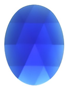Gems 30 X 40mm Oval Faceted Jewel Dark Blue