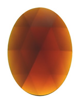 Gems 30 X 40mm Oval Faceted Jewel Dark Amber