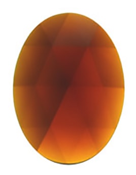 Gems 18 x 25mm Oval Faceted Jewel Dark Amber