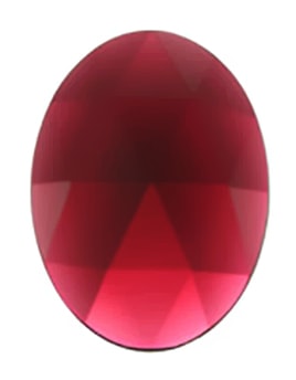 Gems 18 X 25mm Oval Faceted Jewel Gold Pink
