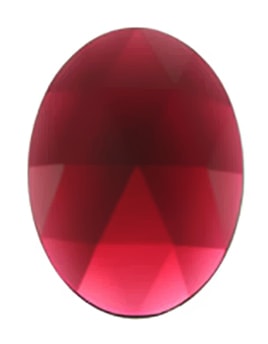 Gems 30 X 40mm Oval Faceted Jewel Gold Pink