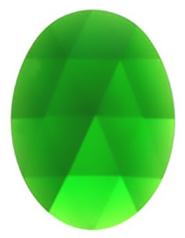 Gems 30 X 22mm Oval Faceted Jewel Green