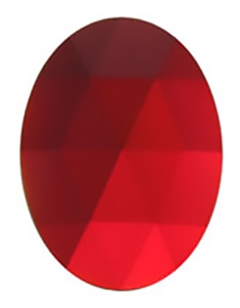 Gems 30 x 40mm Oval Faceted Jewel Red