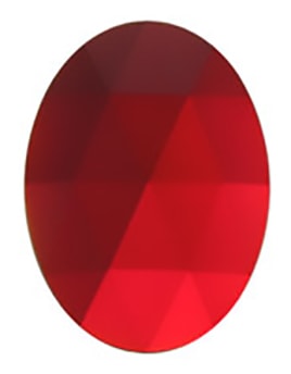 Gems 30 X 40mm Oval Faceted Jewel Red