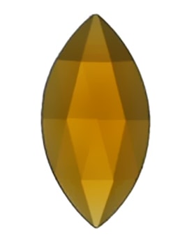 Gems 30 x 15mm Oval Pointed Faceted Jewel Light Amber