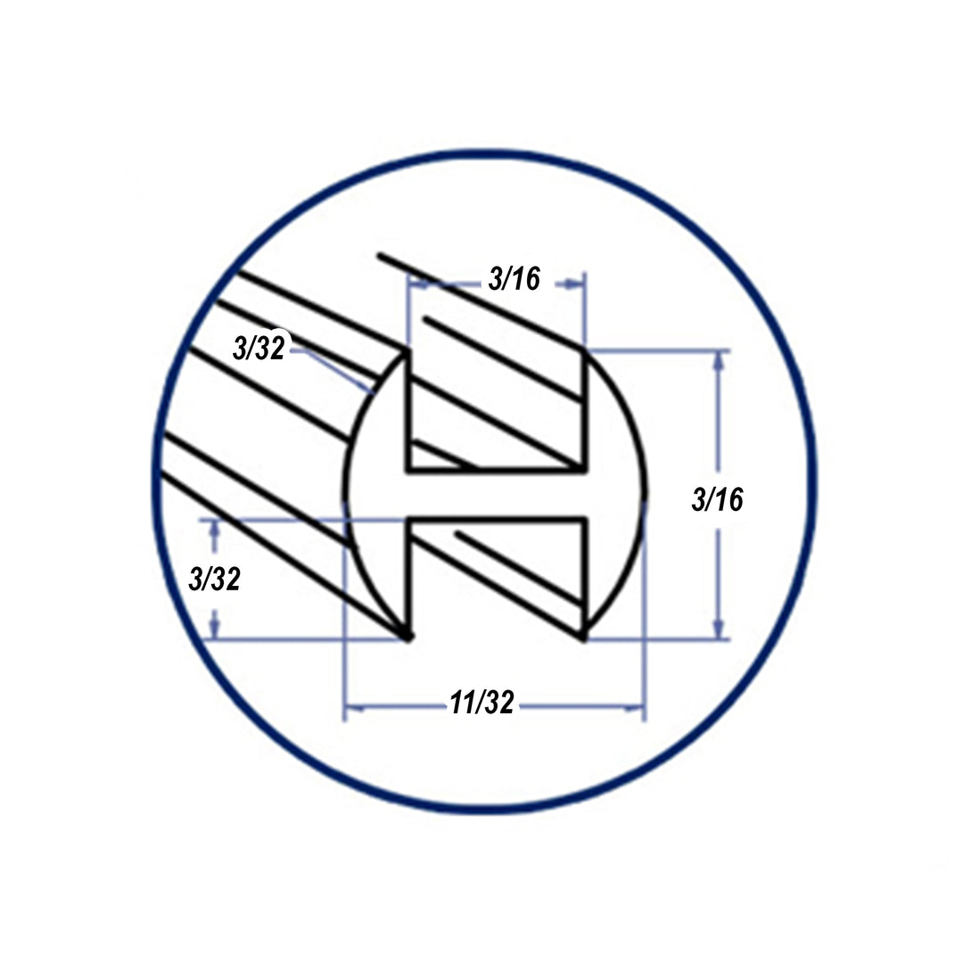 Lead Came H-Channel Round Cascade (Rh-5 